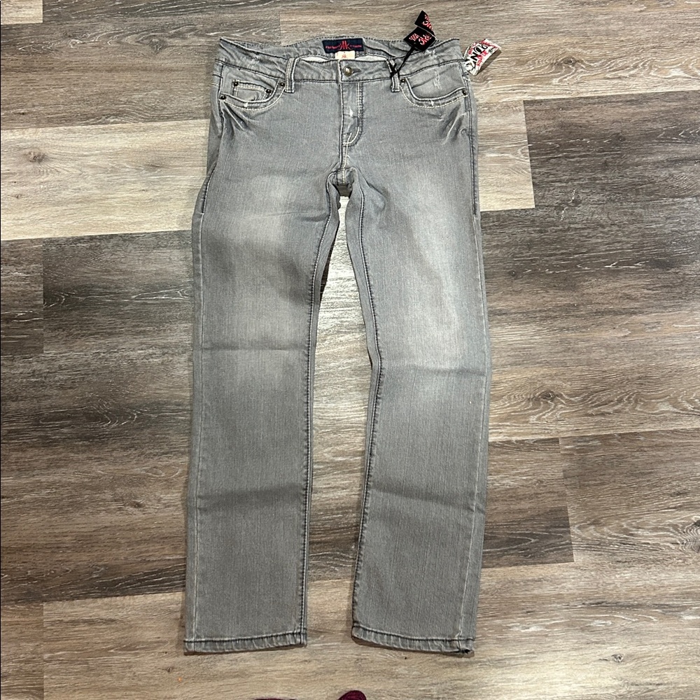 Gray Straight-Leg Jeans